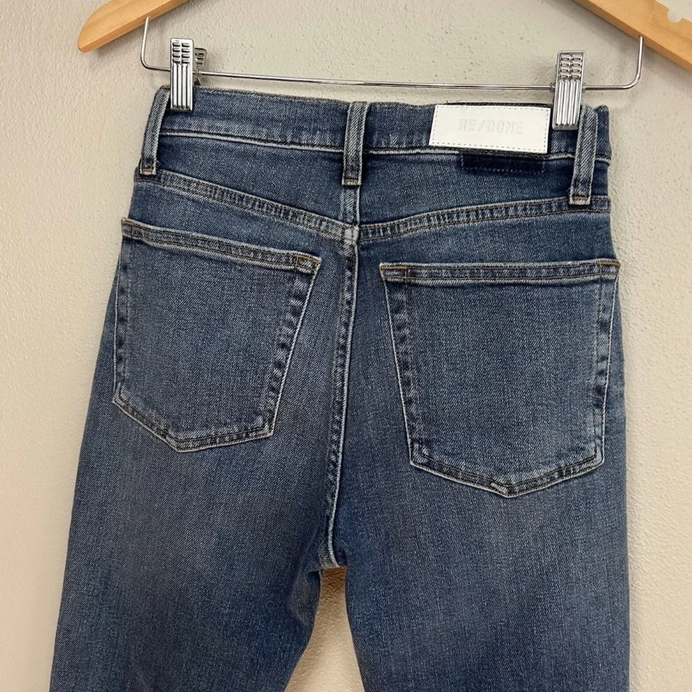 RE/DONE 90s High Rise Ankle Crop Jeans Dusk Destroy Distressed Skinny Cropped 26